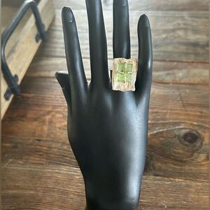 .925 Roman Glass Hammered Ring